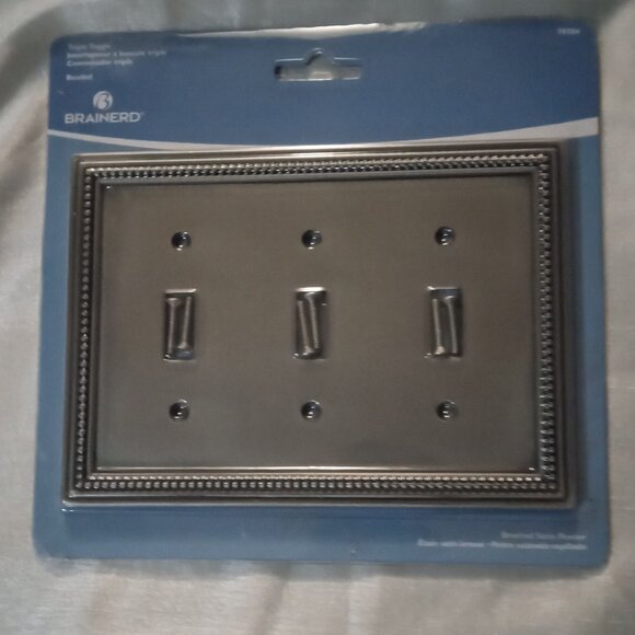 Brainerd Triple Toggle grey light switch cover new mounting hardware included - Picture 1 of 2